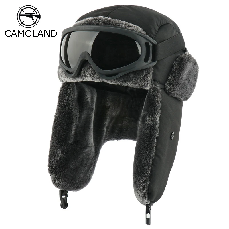 Top Trends: Winter Waterproof Bomber Hats Earflap Russian Ushanka With Goggles Men Women&#039;s Trapper Pilot Hat Faux Fur Thermal Snow Caps Shoppable Styles