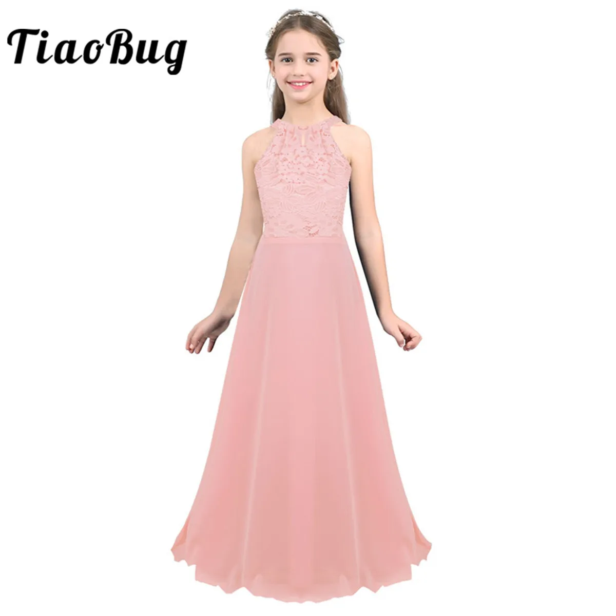 Top Trends: Little Bridesmaid Dresses Girls Children Chiffon Floral Lace Flower Girls Dress Princess Pageant Birthday Party Formal Dress Shoppable Styles