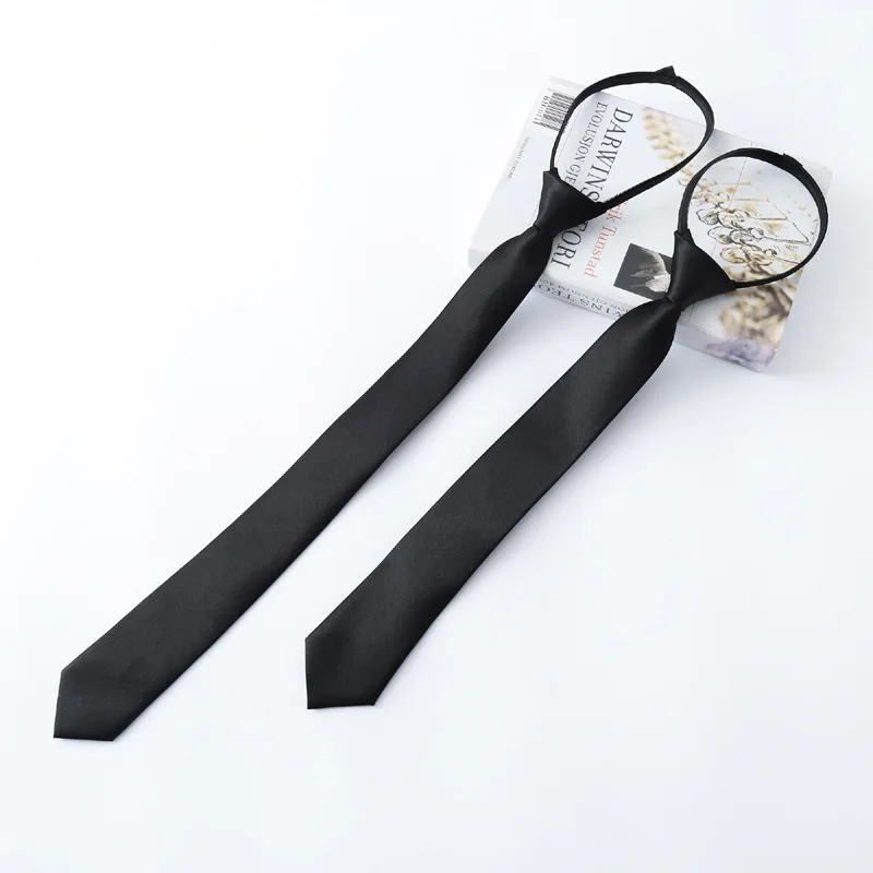 Top Trends: Zipper Necktie For Men Women Tie For Boys Girls Suits 5cm SolidTies Slim Girls Neck Tiie Gravatas Rubber Pre-tied Tie Shoppable Styles