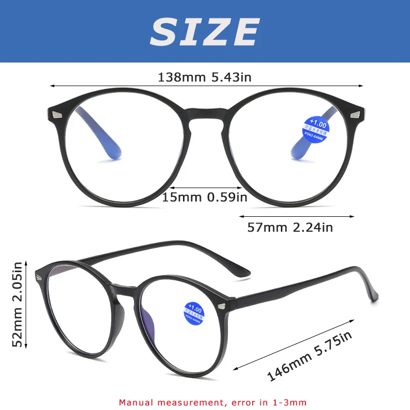 Top Trends: CRIXALIS Retro Anti Blue Light Reading Glasses Ladies Round Fashion Presbyopia Eyeglasses Women Computer Prescription Eyewear Shoppable Styles - Image 5