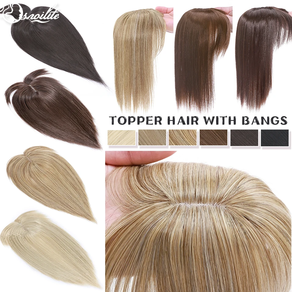 Top Trends: S-noilite Synthetic Clip In One Piece Hair Extension Black Brown Clip In Hairpieces With Bangs For Woman Natural Fake False Hair Shoppable Styles