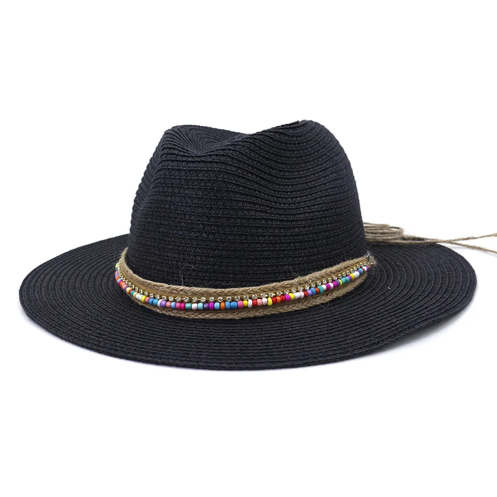 Top Trends: Pink Panama Hat Womens Sun Hat Straw Beach Fedora Summer Hat Wide Brim Sombreros Shoppable Styles - Image 2