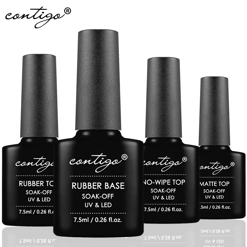 Top Trends: CONTIGO Latest Base And Top Coat For Gel Polish 7.5ml Rubber Base Gel Semi Permanent Uv Varnish Manicure No-wipe Top Gellac Matt Shoppable Styles