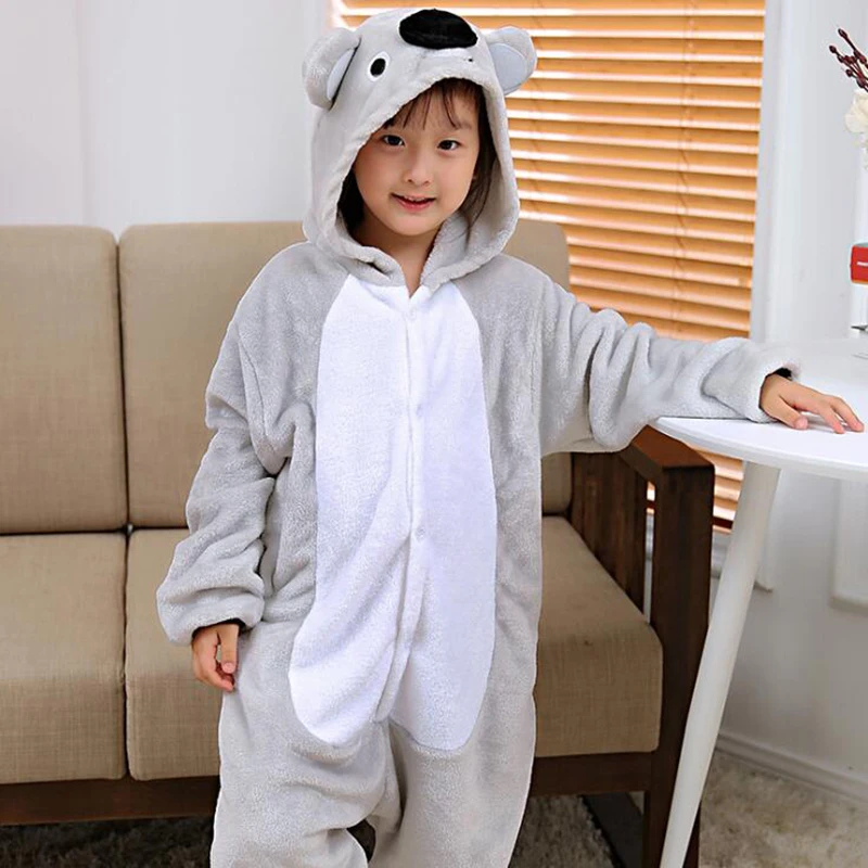 Top Trends: Kid Grey Koala Kigurumi Onesies Children Cartoon Anime Jumpsuit Clothes Costume Girl Boy Cute Animal Disguise Sleepwear Pajamas Shoppable Styles