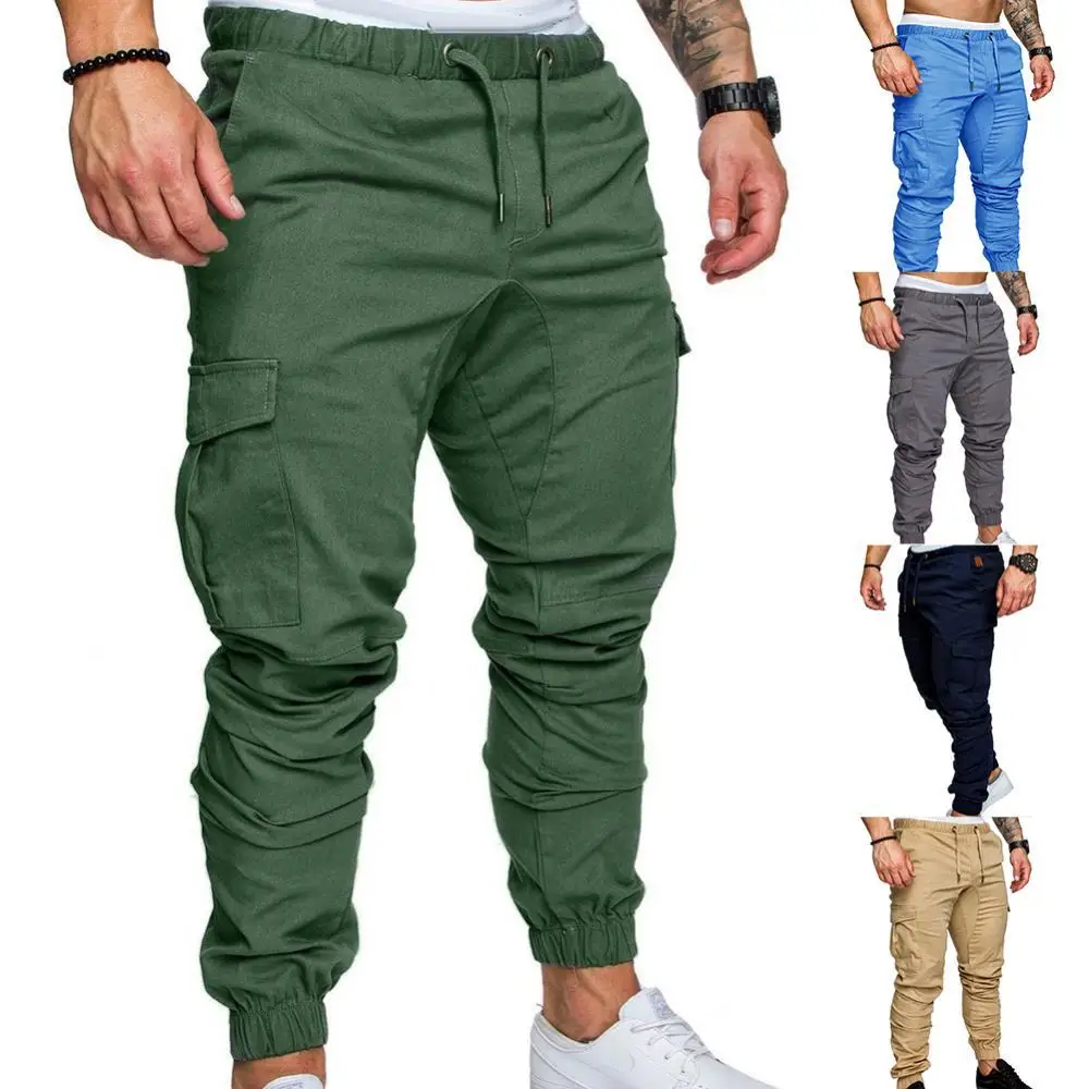 Top Trends: 50%HOT2022 New Men's Casual Jogging Pants Solid Color Pocket Pants Sports Pants Men's Trousers Street Hip Halen Jogging Pants Shoppable Styles