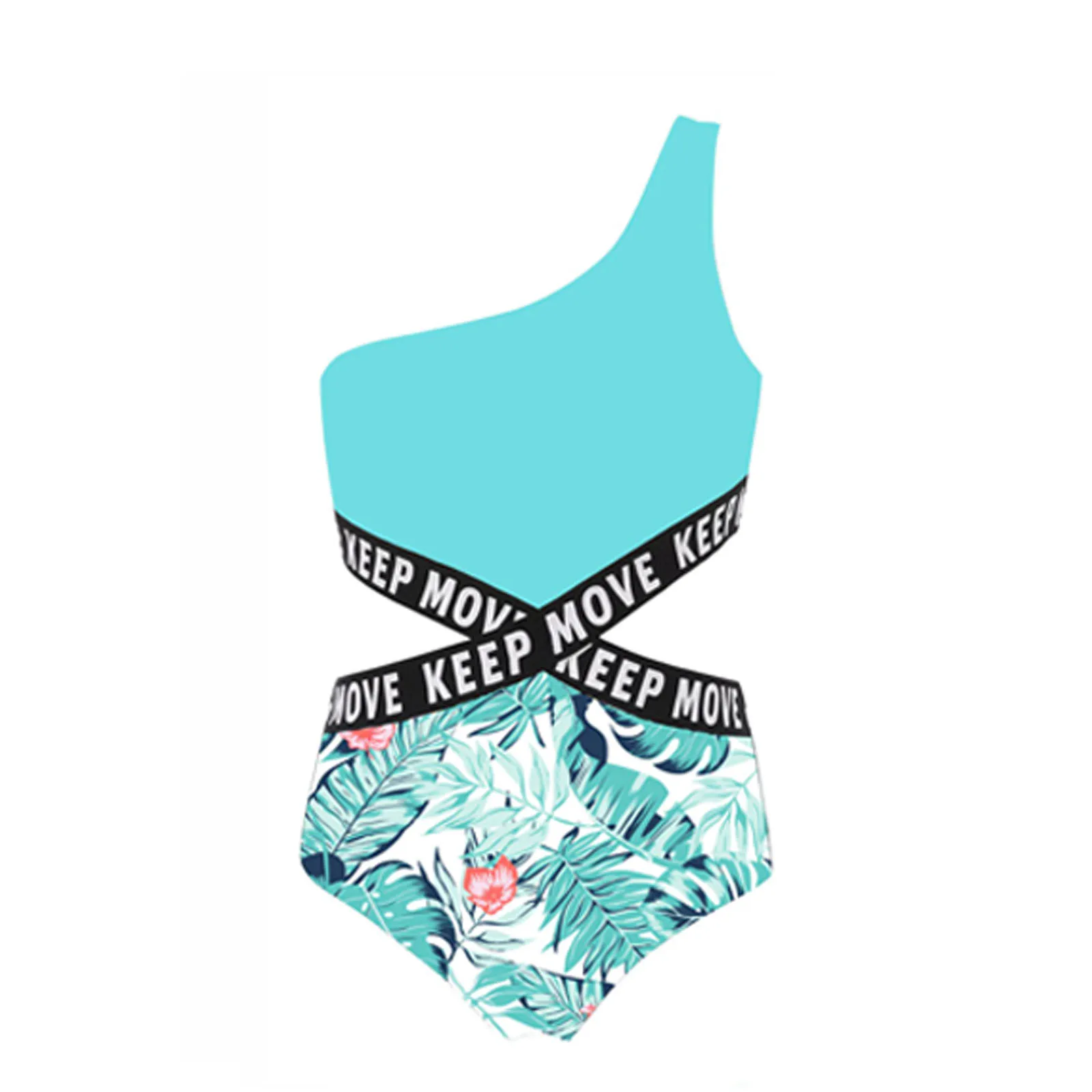 Top Trends: Teenager Girl One Piece Swimsuit One Shoulder Print Child Bathing Suits Monokini Bandage Children Swimwear Kids Pool Beachwear Shoppable Styles - Image 2