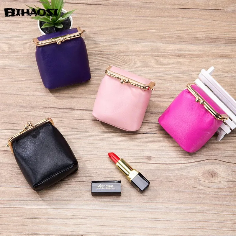 Top Trends: Leather Mini Change Bag Mouth Red Bag Men&#039;s And Women&#039;s Earphone Storage Bag Earphone Bag Candy Coin Bag Wholesale Purse Shoppable Styles