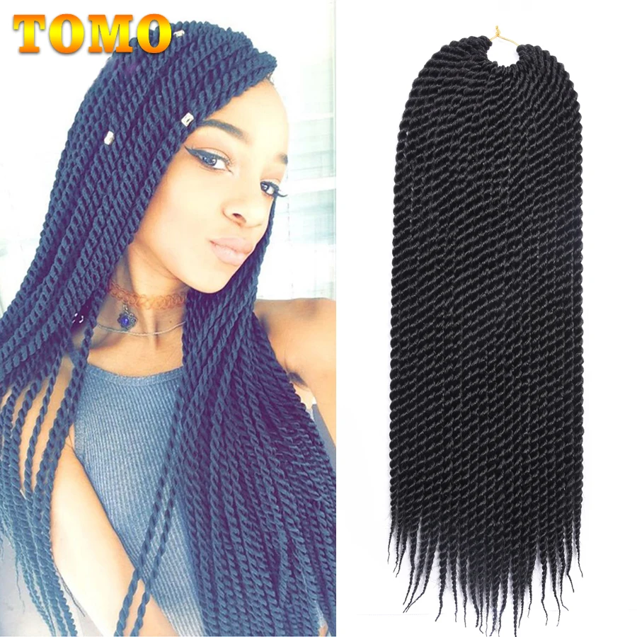 Top Trends: TOMO Synthetic Senegalese Twist Braiding Hair 12 14 18 22 Inch 22 Strands Ombre Color Medium Crotchet Braids Hair Extensions Shoppable Styles