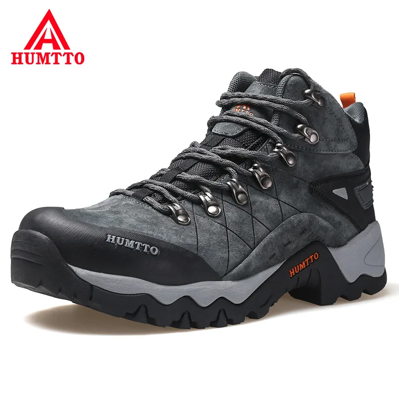 Top Trends: HUMTTO Winter Boots For Men Leather Ankle Mens Boots Luxury Brand Designer Hiking Tactical Shoes Work Safety Waterproof Sneakers Shoppable Styles