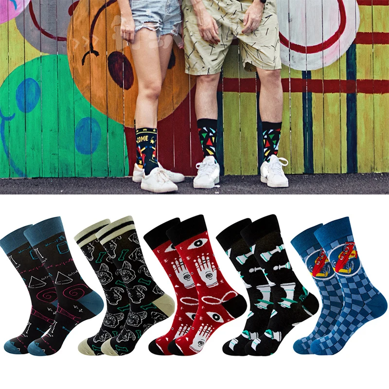 Top Trends: 2021 New Racing Crown Chemical Symbol Formula Lattice Men's Socks Chess Women's Socks Clown Socks Shoppable Styles