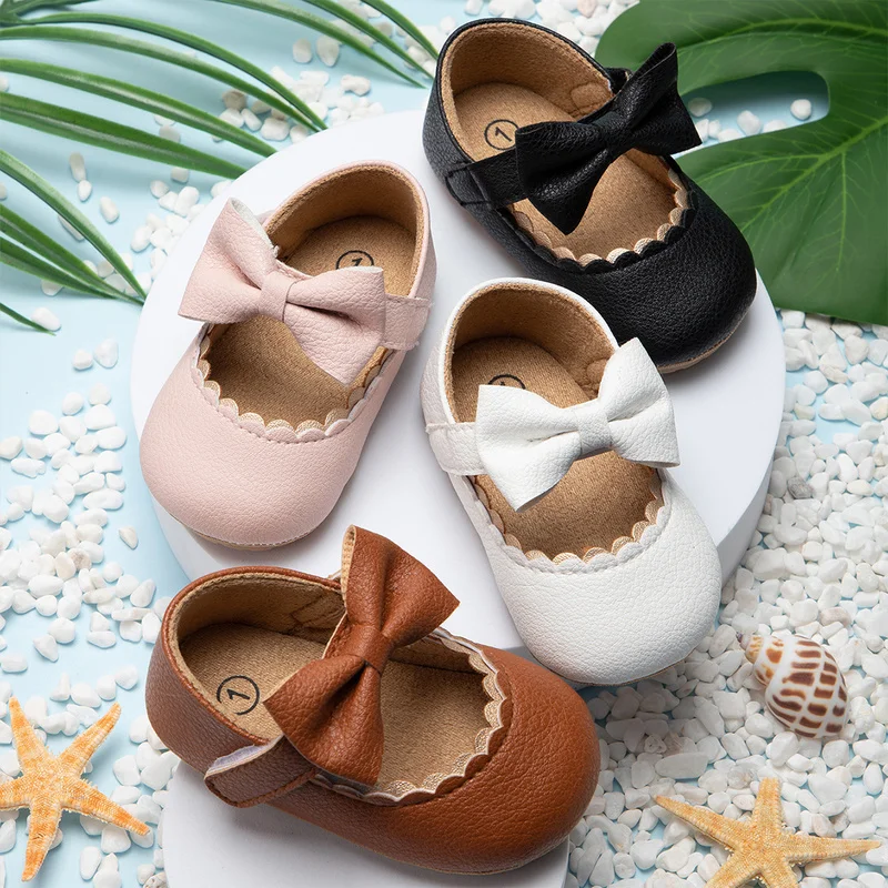 Top Trends: 2023 New Baby Shoes Infant Princess Dress Shoes Non Slip Rubber Flat Soft Sole PU First Walkers Newborn Baby Girl Accessories Shoppable Styles