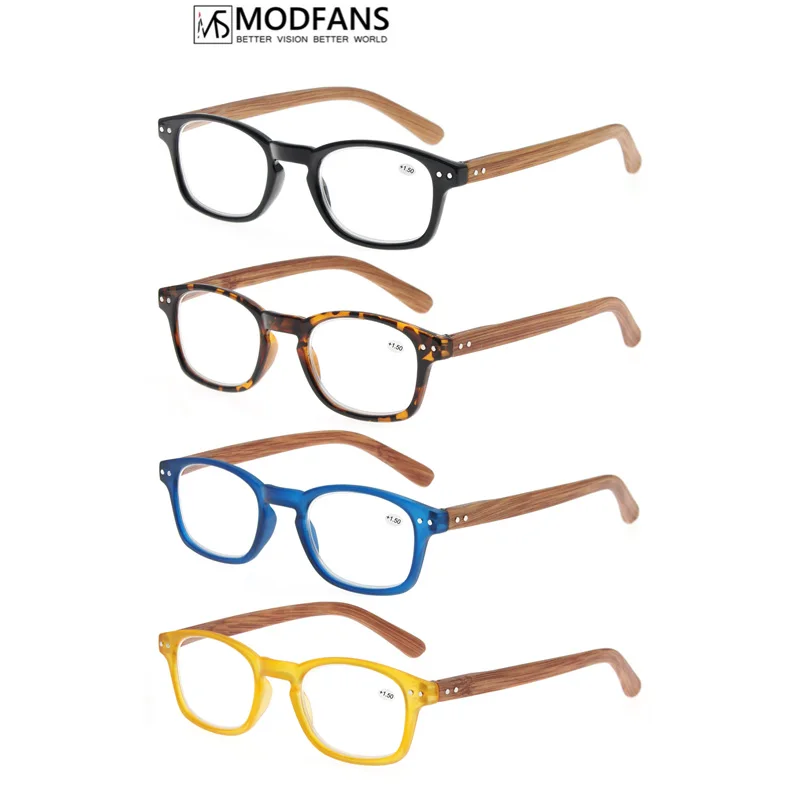 Top Trends: MODFANS Reading Glasses For Men Women Fashion Wood-Look Spring Hinge Stylish Readers Magnifying Glass Eyewear Diopter + 1.0 + 4.0 Shoppable Styles