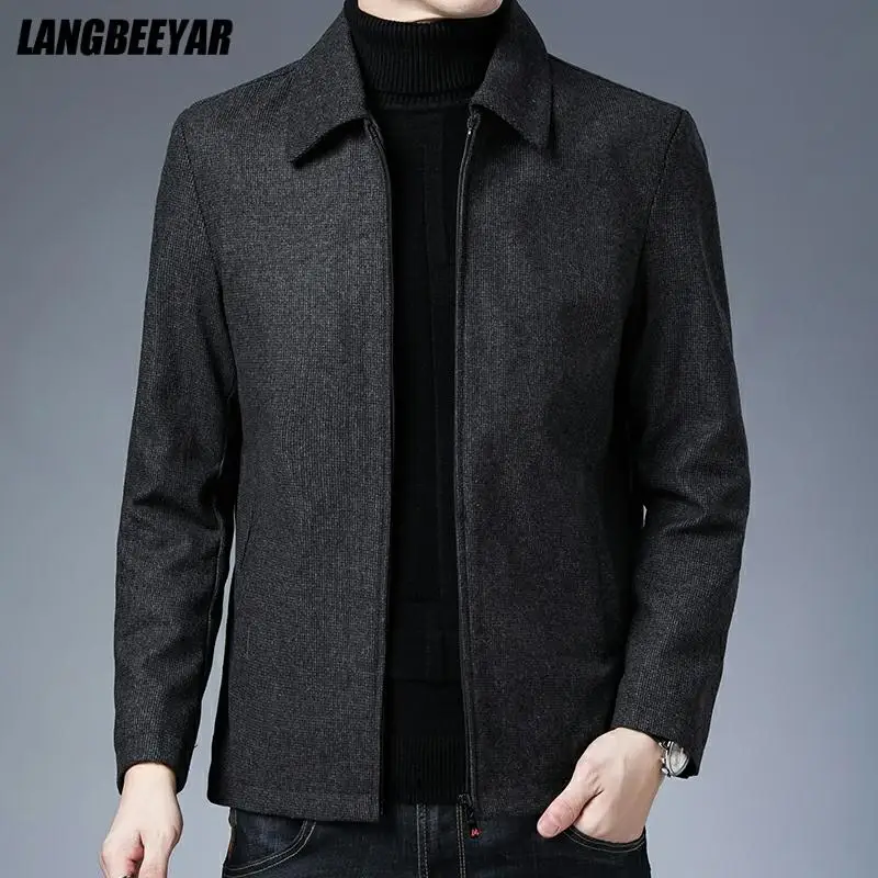 Top Trends: High Quality New Brand Casual Fashion Lapel Autumn Winter Mens Coat 2023 Men Clothing Fashion Jacket Solid Classic Windbreaker Shoppable Styles