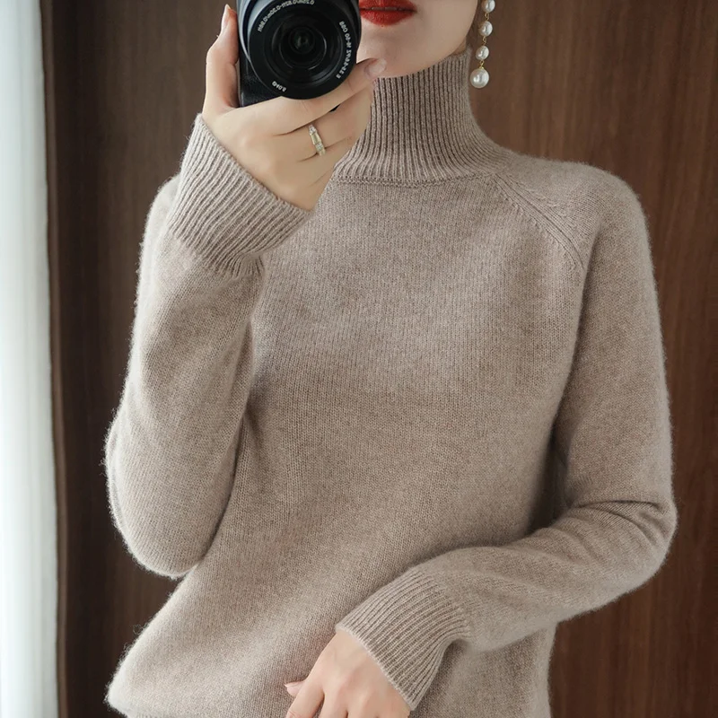 Top Trends: Turtleneck Cashmere Sweater Women Winter Cashmere Jumpers Knit Female Long Sleeve Thick Loose Pullover Shoppable Styles