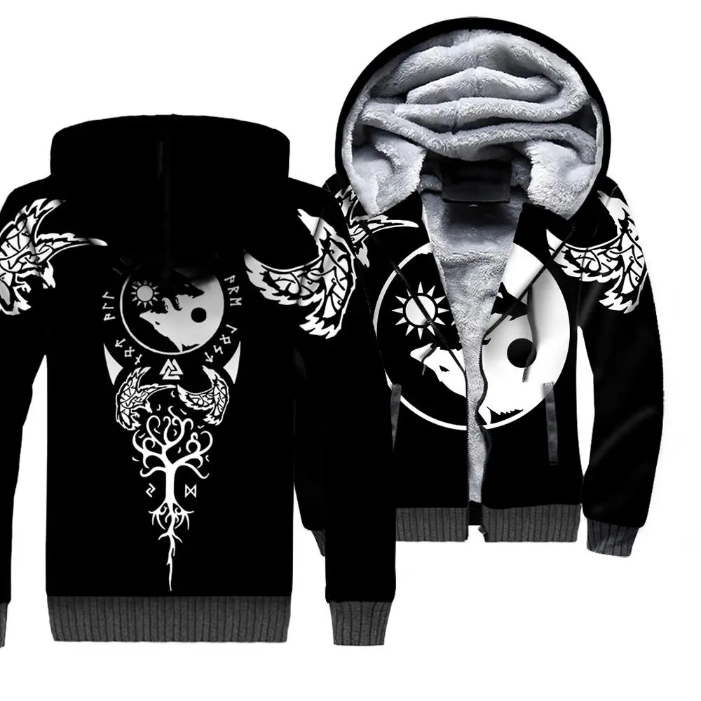 Top Trends: NewFashion Tessffel Tattoo Warriors God Odin Fenrir NewFashion Thicker Winter Tracksuit 3DPrint Harajuku Jacket Fleece Hoodies C Shoppable Styles