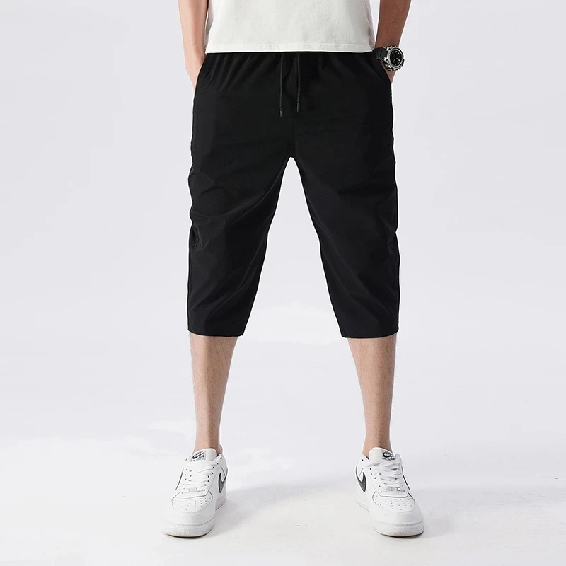 Top Trends: Male Bermuda Board Quick Drying Beach Black Men&#039;s Long Shorts Men&#039;s Shorts Summer Breeches 2021 Thin Nylon 3 / 4 Length Trousers Shoppable Styles