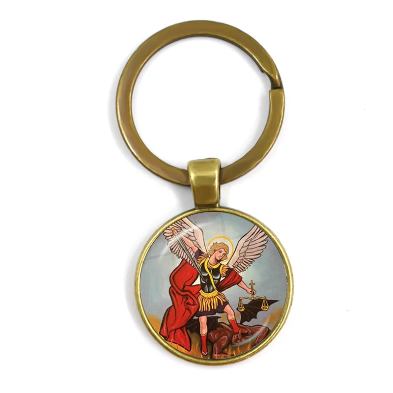 Top Trends: New Men Keychains Archangel St.Michael Protect Me Saint Shield Protection Charm Russian Orhodox Keyrings Jewelry For Holy Gift Shoppable Styles - Image 3