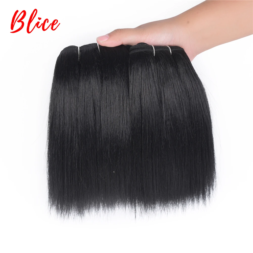 Top Trends: Blice 10-22 Inch Hair Weaving 1 Piece / PCK Natural Color Bundles Yaki Straight Double Weft Synthetic Hair Extensions Mixed Hair Shoppable Styles