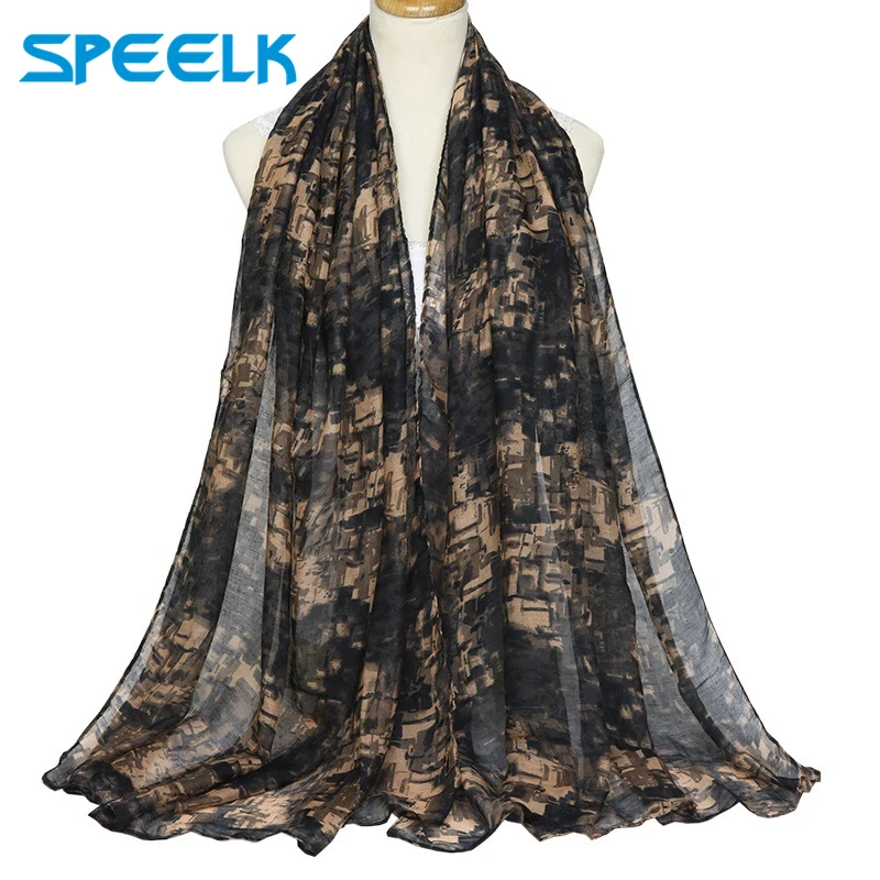 Top Trends: New Brand High Quality Bali Yarn Warm Scarves Women Autumn Winter Printed Shawl And Wraps Female Plain Cotton Hijab Stoles Scarf Shoppable Styles