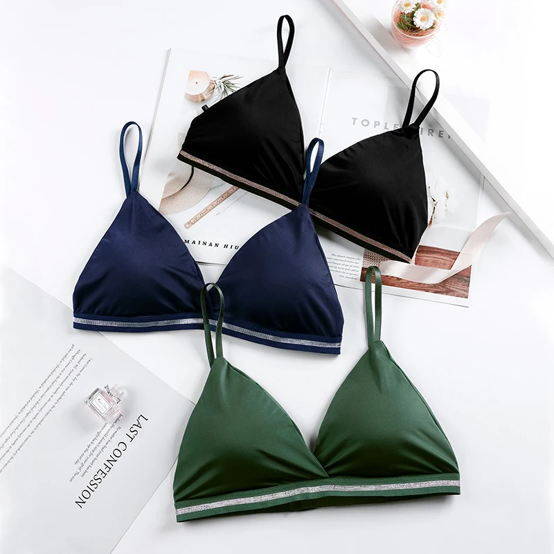 Top Trends: 1Pcs Bralette Bra Wireless Thin Underwear Female Sexy Lingerie Seamless Soft Breathable Ice Silk Bikini Wire Free Bras BANNIROU Shoppable Styles