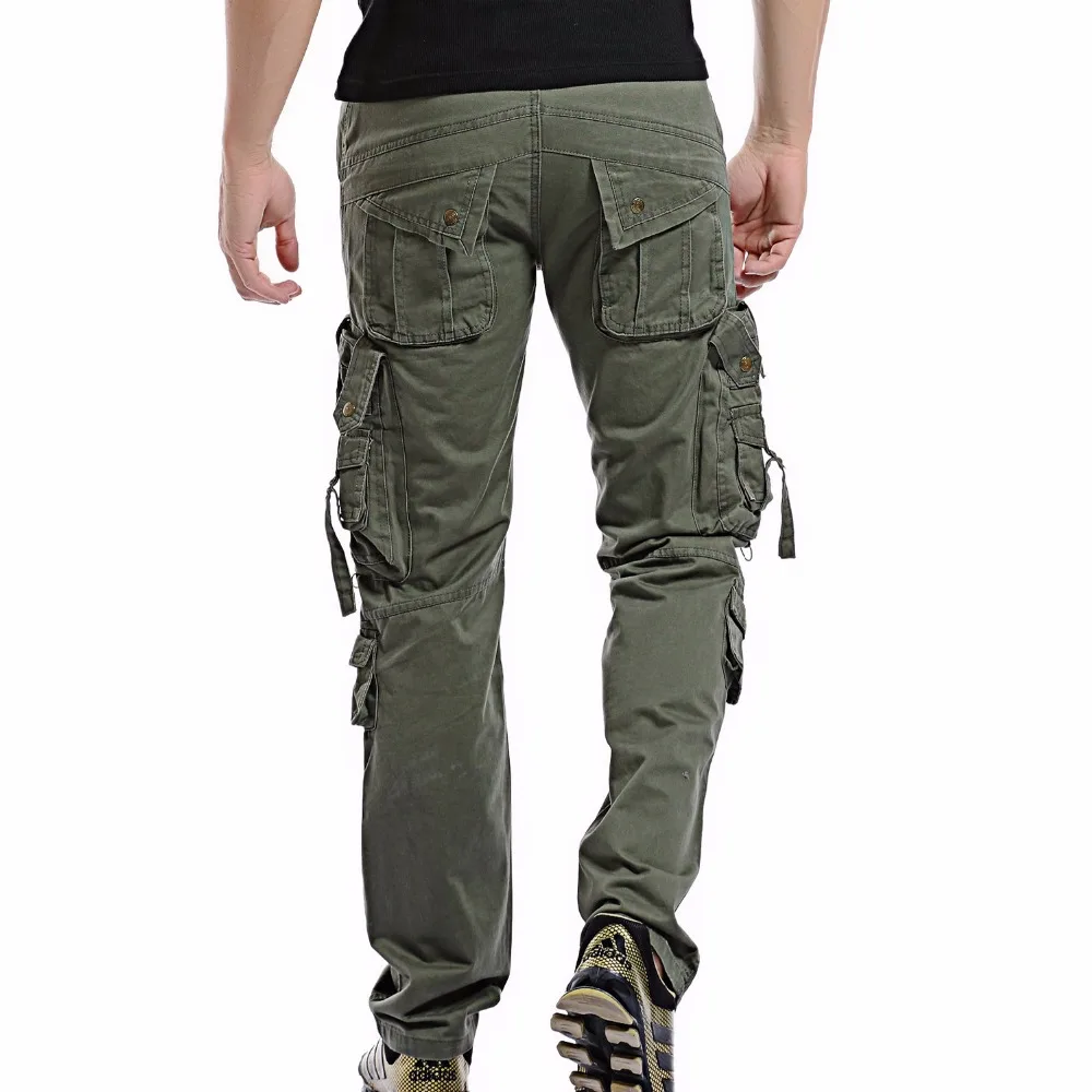 Top Trends: 2022 Men Cargo Pants Men Multi-Pocket Overall Male Combat Cotton Trousers Army Casual Joggers Pants Size 42 Drop Shipping Shoppable Styles