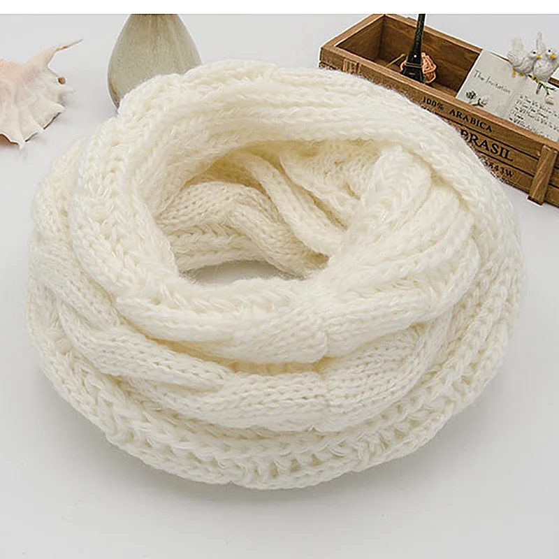 Top Trends: Thick Knitted Snood Scarf For Women Unisex Ring Scarf Color Matching Soft Neck Loop Circle Top Winter New Fashion Shoppable Styles