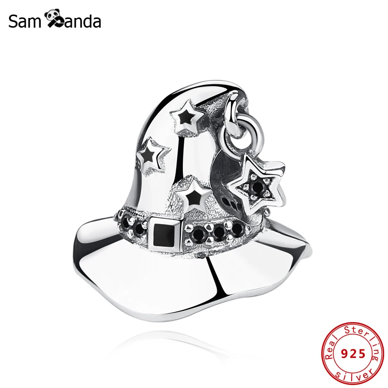 Top Trends: Original 925 Sterling Silver Charms Beads Stars Wizard Hat Charm Halloween Fit Pandora Bracelets Necklaces Women DIY Jewelry Shoppable Styles