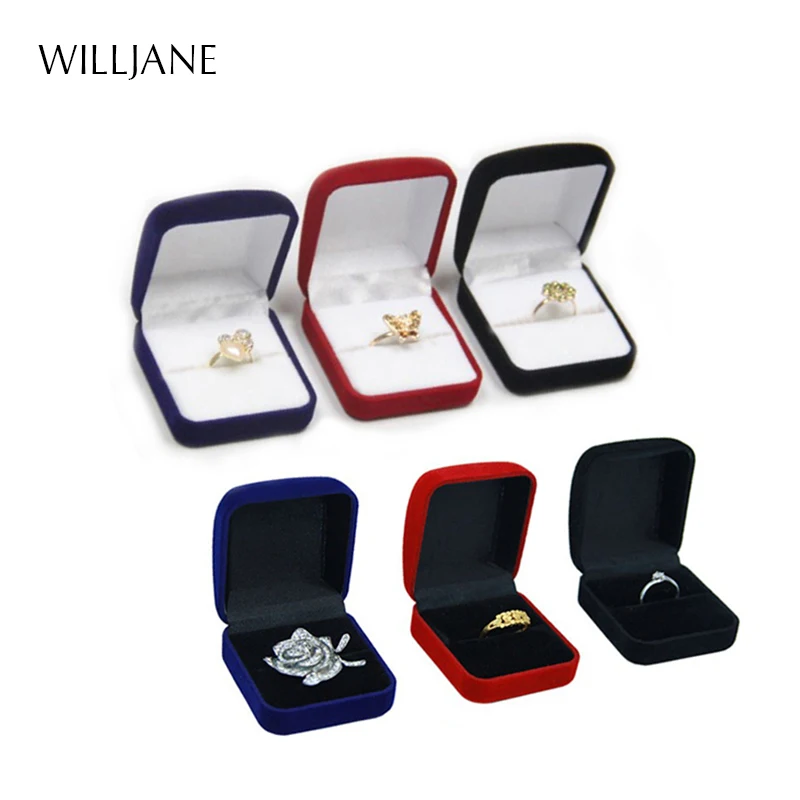 Top Trends: Wholesale Ring Packaging Box Black Velvet Jewelry Display Storage Foldable Case For Wedding Ring Valentine&#039;s Day Gift Organizer Shoppable Styles