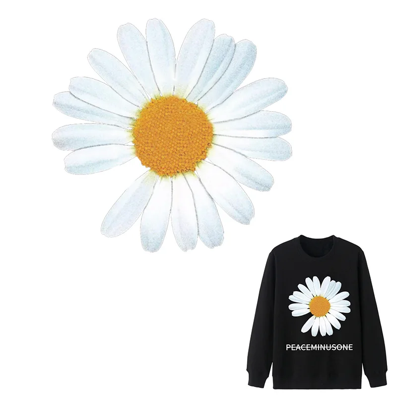 Top Trends: NEW Small Daisies Patches For Clothing Diy T-shirt Heat Transfer Patches Fashion Iron Transfer Set Flower Decorative Sticker Shoppable Styles