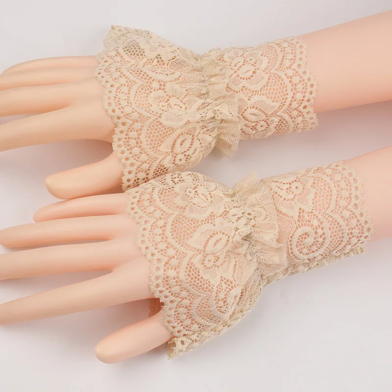 Top Trends: Detachable Cuffs Lace Ruffles Elbow Sleeve Cuff Fake Sleeve Arm Cover Scar Cover Gloves Sun Protection Female Transparent Cuffs Shoppable Styles - Image 4