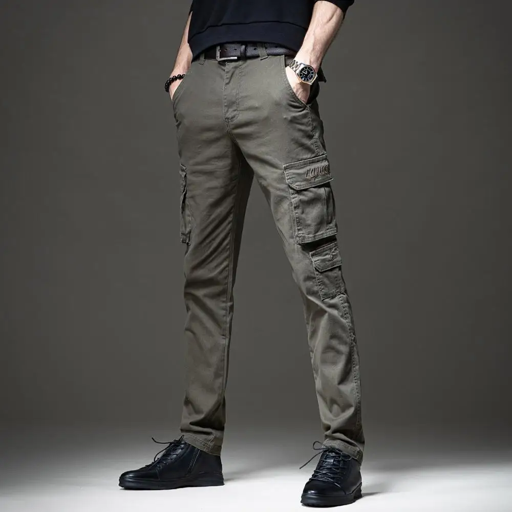 Top Trends: Autumn Military Tactical Black Cargo Pants Men Casual Cotton Straight Slim Stretch Trousers Shoppable Styles - Image 3