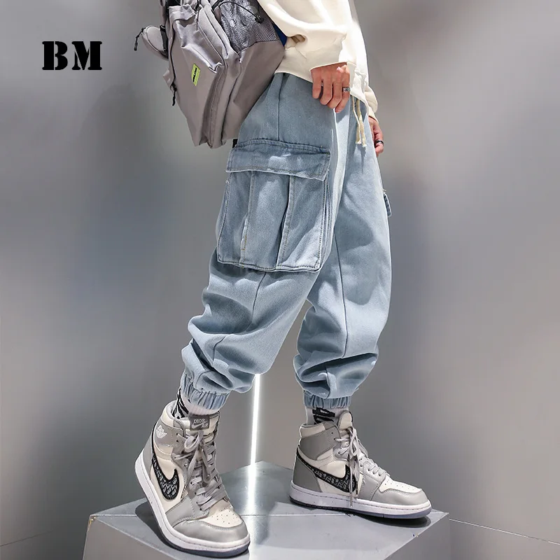 Top Trends: Korean Fashion Hip Hop Plus Size Harem Pants Jeans Spring Denim Casual Jogging Pants For Men Streetwear Kpop Baggy Joggers Shoppable Styles