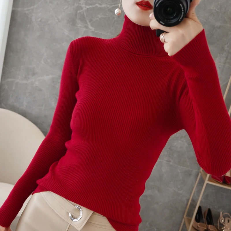 Top Trends: High Lapel Women Cashmere Sweater Autumn And Winter Warm Knit Sweater New High Quality Solid Sweater Shoppable Styles