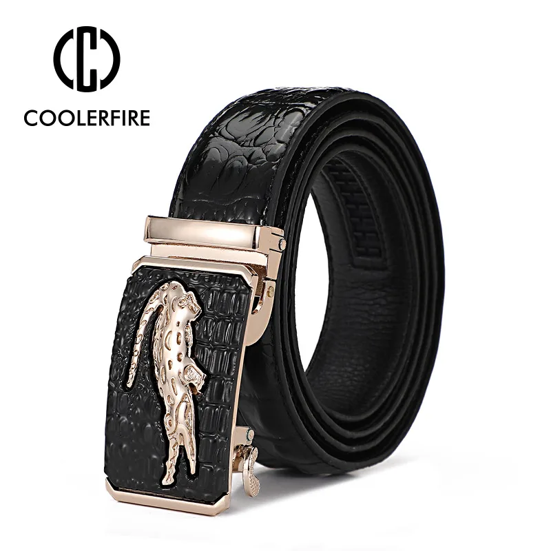 Top Trends: Men Genuine Leather Belts Crocodile Pattern Automatic Buckle Belts For Men Brand Luxury High Quality Business Strap Shoppable Styles