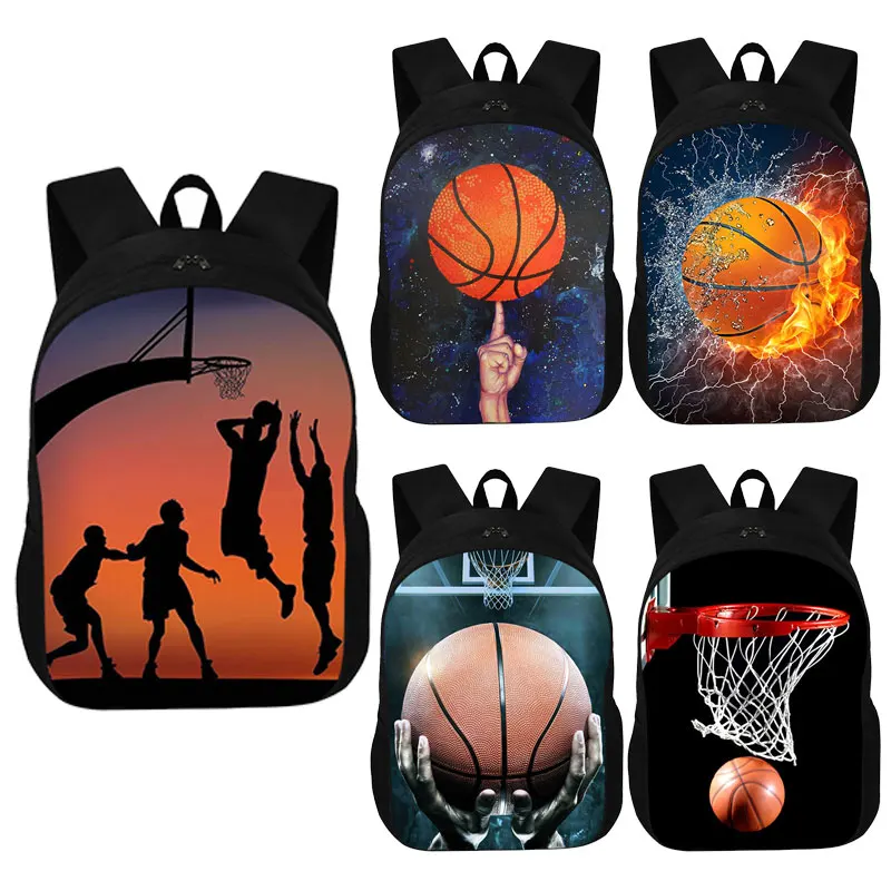 Top Trends: Basketball Print Men Backpack 16 Inch Large Capacity Bag For Travel Casual Sport Portable Student Bag Teenagers Kids Bookbag Shoppable Styles