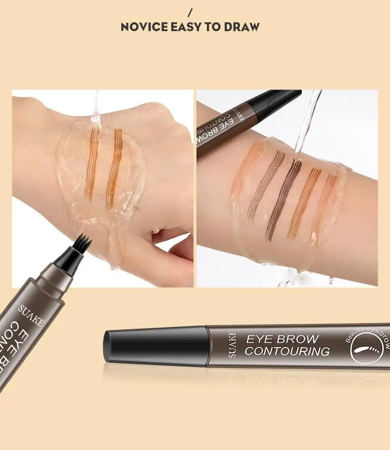 Top Trends: New Brand Makeup 4 Point Eyebrow Pen Make-up For Women 6 Colors Liquid Brow Pencil Dark Brown Waterproof For Eyebrow Tattoo Pen Shoppable Styles