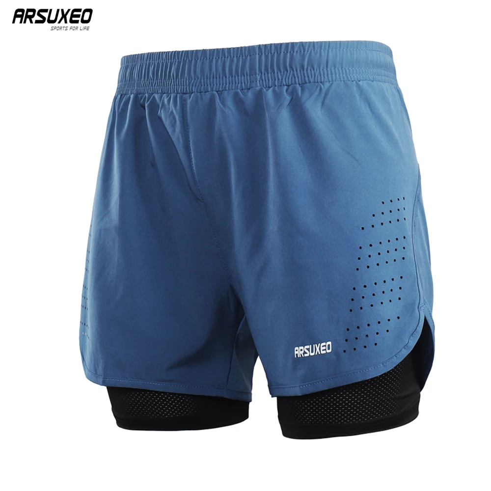 Top Trends: ARSUXEO Men's Running Shorts 2 In 1 Quick Dry Sport Shorts Athletic Training Fitness Short Pants Gym Shorts Workout Clothes B179 Shoppable Styles