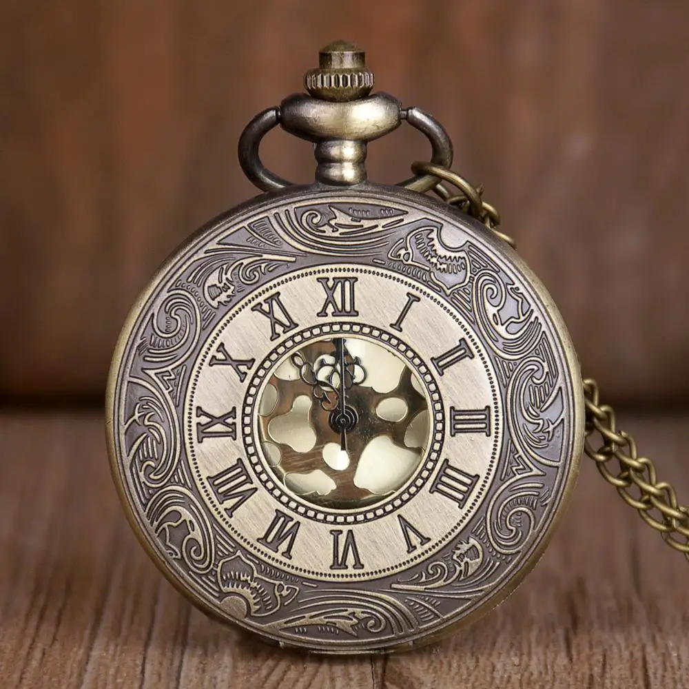 Top Trends: Vintage Bronze Steampunk Numerals Number Pocket Watch Quartz Necklace Pocket &amp; Fob Watches Chain Pendant Men Women Male Clock Shoppable Styles