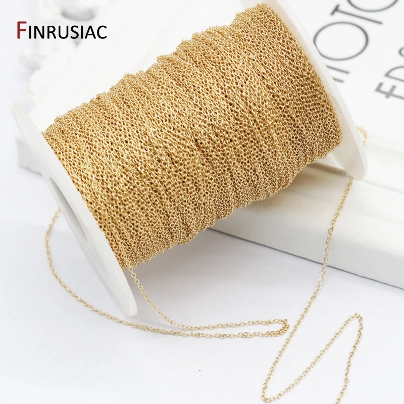 Top Trends: 14K Real Gold Plated 1.3mm Thin Chain For DIY Jewelry Making, Wholesale Brass Chains Accessories Findings Shoppable Styles