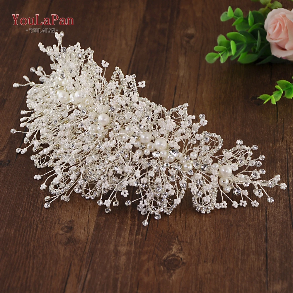 Top Trends: YouLaPan HP245 Wedding Crown Fascinators Multilevel Pearl Rhinestone Wedding Hair Accessories Fancy Wedding Bridal Headpieces Shoppable Styles