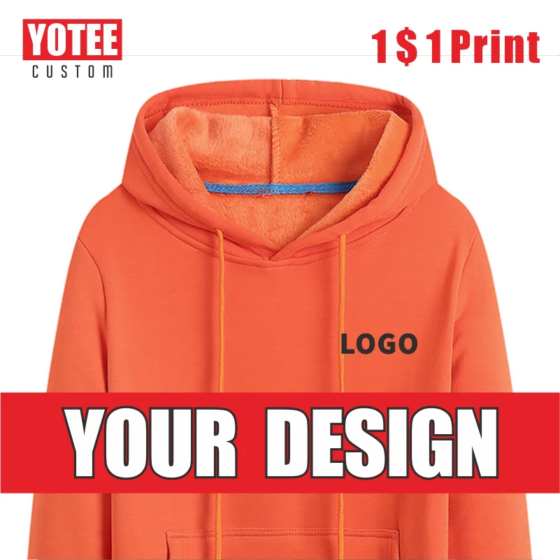 Top Trends: YOTEE Autumn And Winter Thick Trend Pullover LOGO Custom Sports Men And Women Casual Hoodies Shoppable Styles