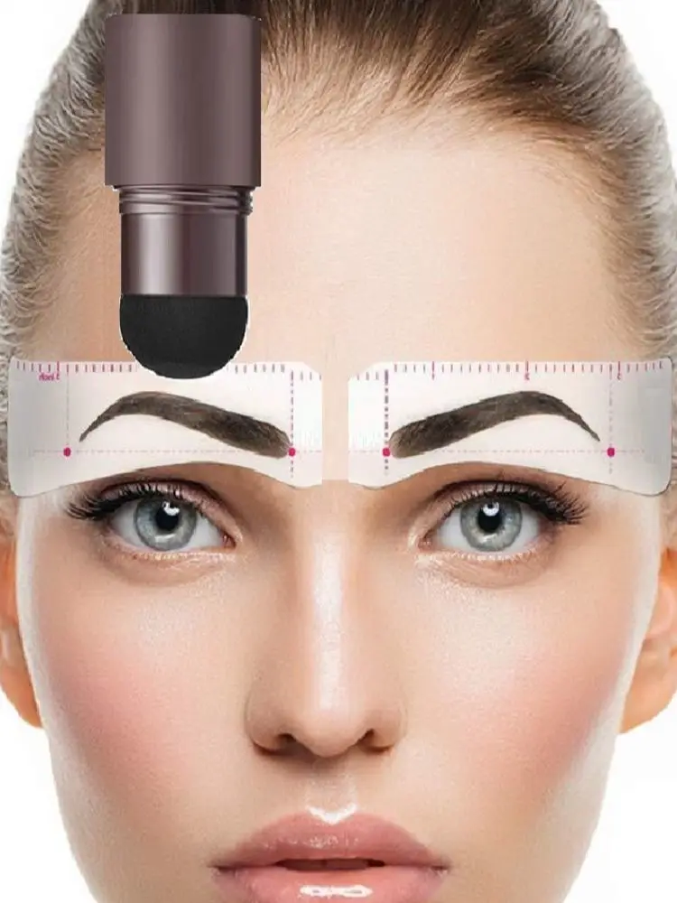 Top Trends: New Brow Stamp Kit Reusable Head Eyebrow Powder Stencil Kit Makeup Shadow Stick One Step Eyebrow Shaping Long Lasting Stamp Kit Shoppable Styles