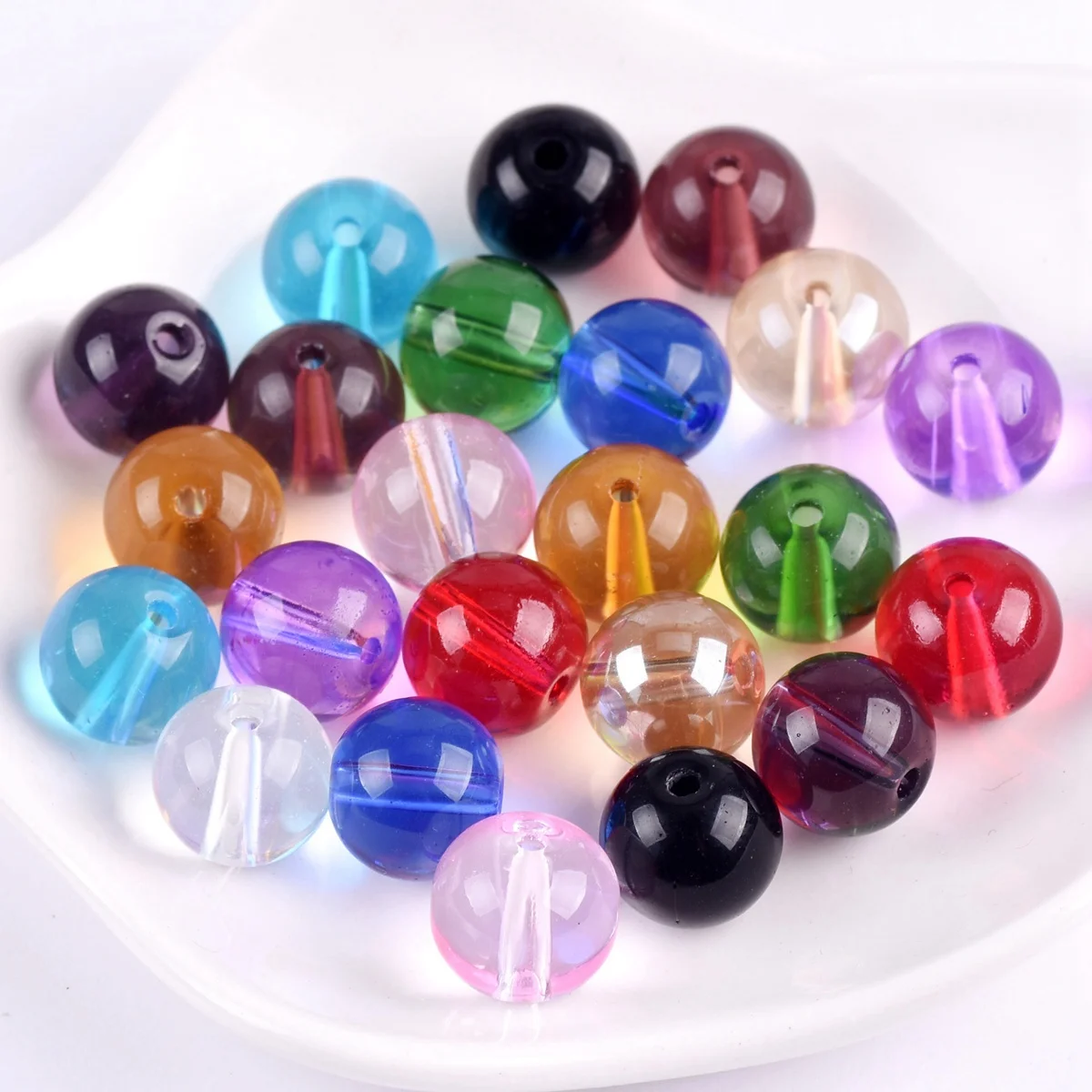 Top Trends: Round Glossy Crystal Glass 4mm 6mm 8mm 10mm 12mm 14mm Loose Beads Wholesale Lot For Jewelry Making DIY Crafts Findings Shoppable Styles