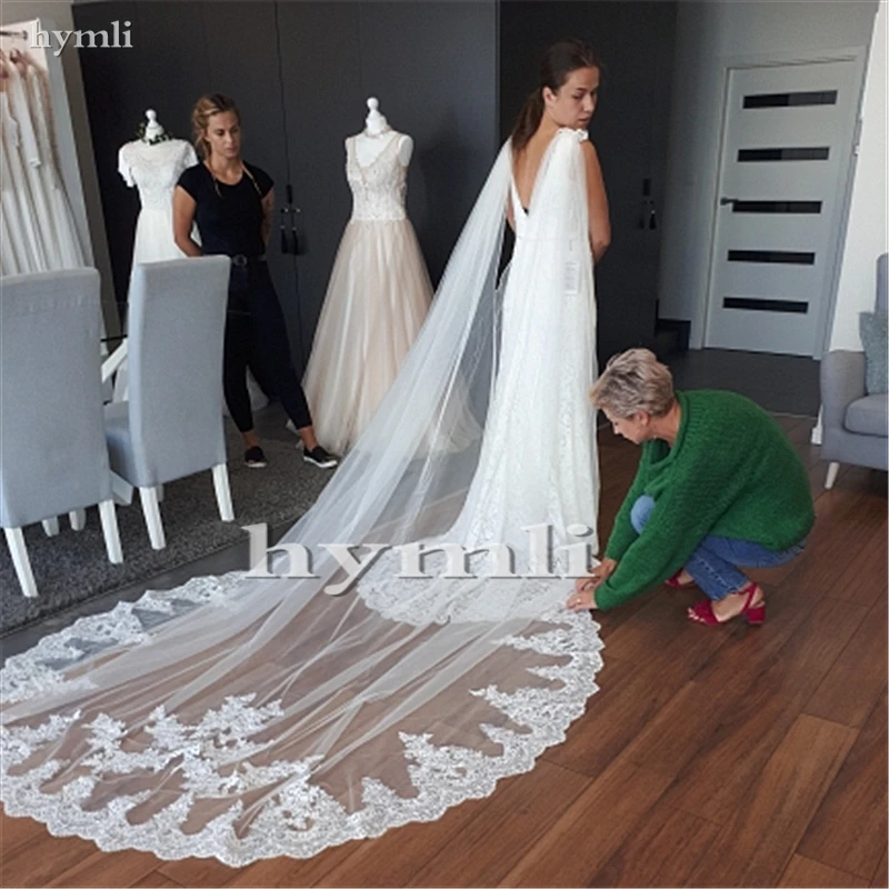 Top Trends: White , Off-White , Ivory Wedding Cape Veil Cathedral Length Lace Bridal Veil Shoulder Veil Shoppable Styles