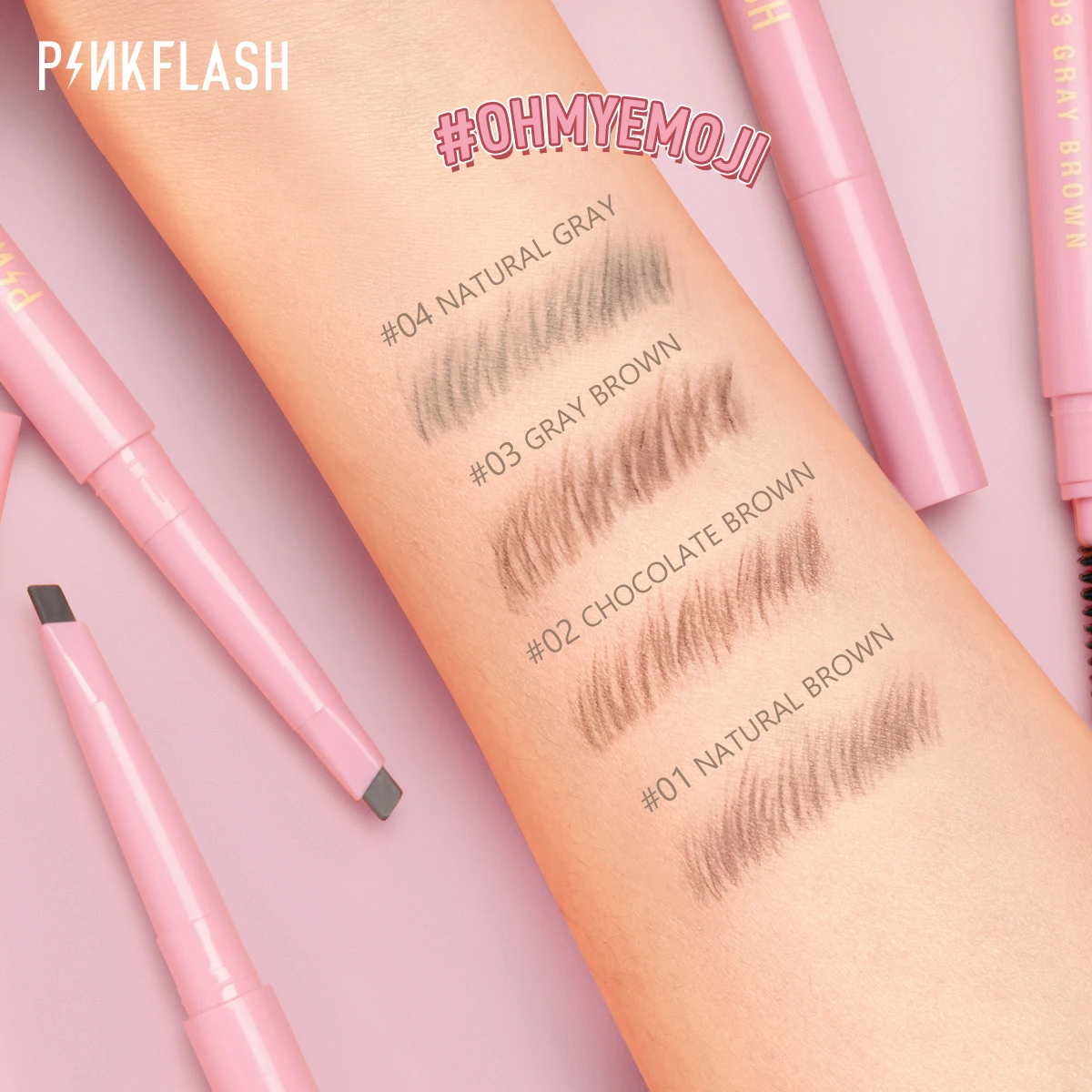 Top Trends: PINKFLASH Automatic Eyebrow Pencil Waterproof Long-lasting High Pigmented Easy To Blend Soft Cruelty-free Eye Brow Pen Makeup Shoppable Styles - Image 5