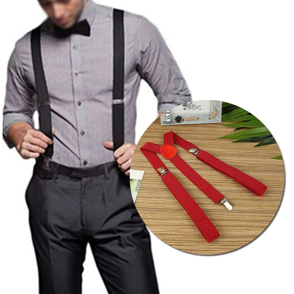 Top Trends: Hot Sale Suspenders For Men Women 2.5CM Wide Fashion Adjustable Clip-on Y-Back Elastic Black Red Grey Pant Braces Shoppable Styles