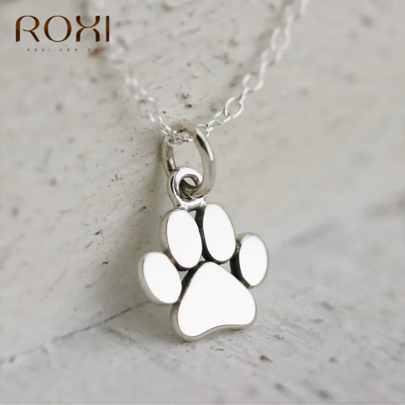 Top Trends: ROXI Cute Animal Paw Charm Choker Necklace 925 Sterling Silver Dog Cat Paw Pendant Necklace Women Jewelry Accessories Party Gift Shoppable Styles