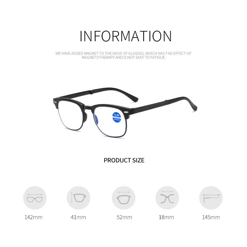 Top Trends: Foldable HD Reading Glasses Men Women Unisex Presbyopia Hyperopia Eyeglasses With Box Magnifier Eyewear Diopter + 1.0 To 4.0 Shoppable Styles - Image 3