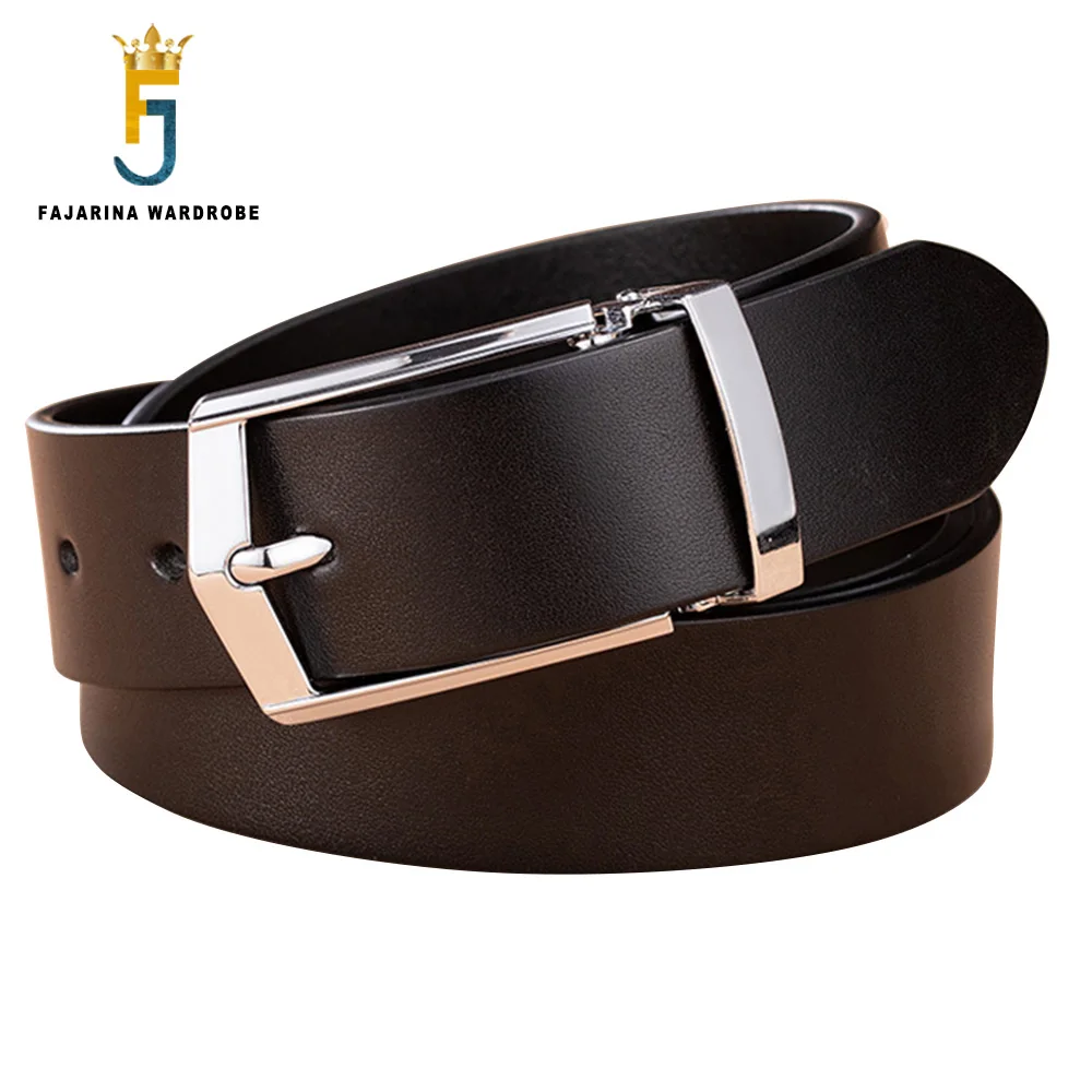 Top Trends: FAJARINA Mens 100% Pure Cowhide Jeans Belt Men's Solid Zinc Alloy Metal Leather Belts 33mm Wide Thickening Accessories N17FJ1162 Shoppable Styles