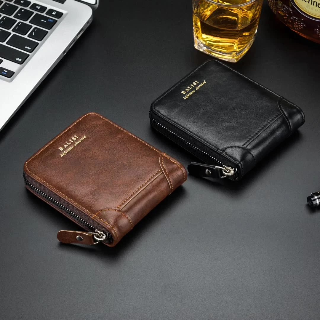 Top Trends: New Vintage Short Mens Wallet High Quality Business Purses Retro Small Leather Wallet Men Luxury Card Holder Zipper Coin Purs Shoppable Styles